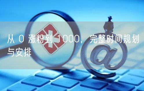 从 0 涨粉到 1000，完整时间规划与安排
