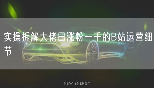 实操拆解大佬日涨粉一千的B站运营细节