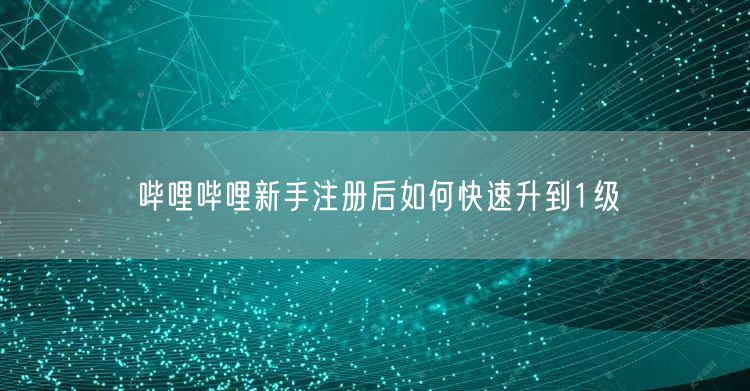 哔哩哔哩新手注册后如何快速升到1级