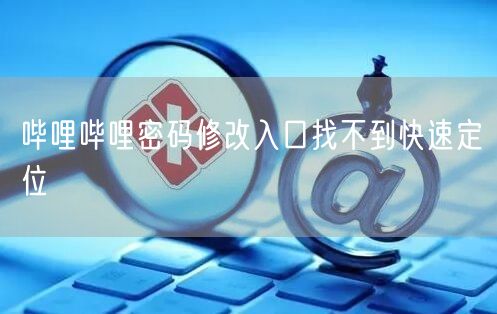 哔哩哔哩密码修改入口找不到快速定位