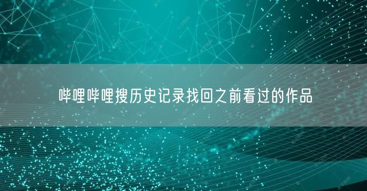 哔哩哔哩搜历史记录找回之前看过的作品